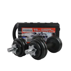 Iron Cast Painted Black Dumbbells thumbnail-4