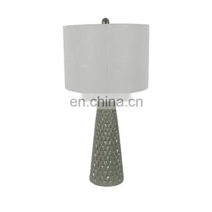 Light Gray Custom Ceramic Base Cheap Hotel Table Decoration Light Bedside Ceramic Lamps for Office Home Decor thumbnail-4