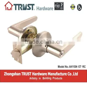 6411SN-ET-RC:TRUST ANSI Grade 3 Tubular Zinc Alloy Entrance Lever Lock thumbnail-1
