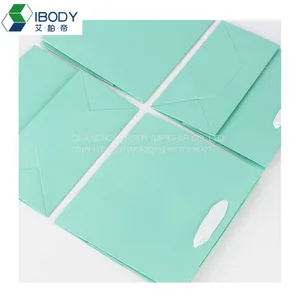 Customized Luxury Golden Hot Stamping Shopping Bag With Ribbon Handle White Cardboard Paper Bag thumbnail-5
