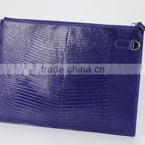 Luxury Lizard Skin and Sheep Leather Women Clutch Bag Leather Wrist Bags Wristlet Handbag for Men thumbnail-4