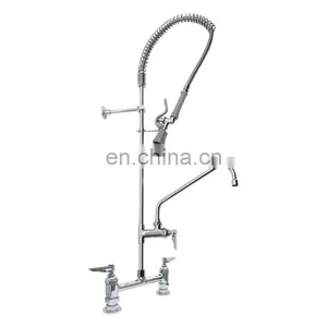 8inch Center Deck Mount Pre-Rinse With Wall Bracket and Add on Faucet With 12inch Spout thumbnail-1