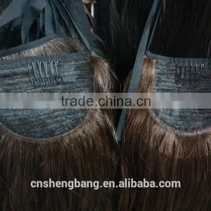 Brazilian Hair 100% Human Hair,pony Tail Wig 20inch 90gram Natural Color 2# ,natural Wave thumbnail-1