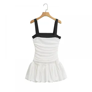 2025 Spring New European and American Wind Ball Version Texture Slimming Strap Dress for Women thumbnail-2