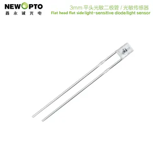 3mm Flat-head Flat-side Light Sensor, Phototransistor, Photodiode, 550nm 850 940nm for Light Control, Linear Dimming, Security Monitor,signal Tx Rx thumbnail-1