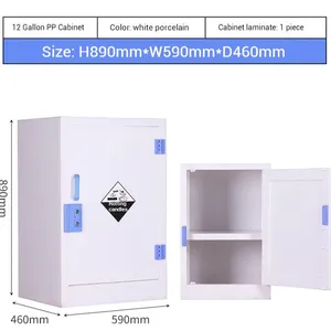 Professional Lab PP Acid Cabinet With Anti-Corrosion Markings and Ventilation System, Standard Compliant Polypropylene Chemical Safety Locker thumbnail-4