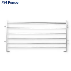 Zinc-Steel Pipe Fence Easily Assembled 8FT Livestock Gate 40 X 40 mm Square Rails Cattle Livestock Farm Fence Panel thumbnail-2