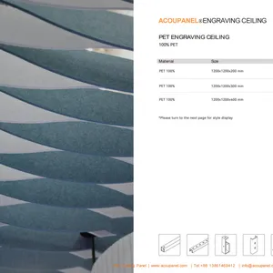 Customize Design PET Acoustic Ceiling Tile Soundproof Panel Fire Retardant NRC 0.85 thumbnail-2