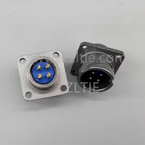 FQ18 Series 4-Pin Square Flange Male Socket thumbnail-3