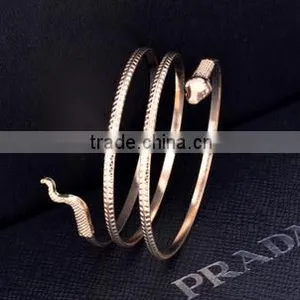 Fashion Plated Rose Gold Alloy Snake Shape Bracelet Quality Choice thumbnail-2