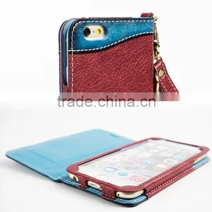 PU+Genuine Leather Cell Phone/Mobile Phone Case/Booklet for IPhone 6/6s for Lady/Female thumbnail-5