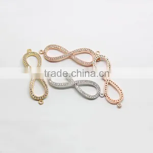 CZ6478 Wholesale Mirco cz Pave Infinity Figure 8 Bracelet Charm Connectors thumbnail-3