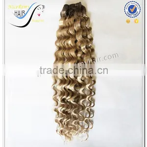 Top Quality Fast Delivery Wholesale Blonde Wavy Deep Curly Ombre Weave 100 Virgin Human Hair thumbnail-4