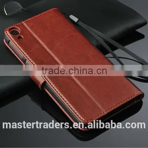 Original Fashion 64 Grain Stand Holder Wallet Flip PU Leather Case For HTC 820 MT-3099 thumbnail-2