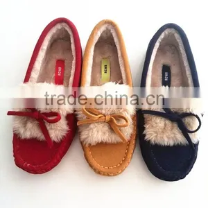 Colorful Popular Fuzzy Ladies Mocassin Shoes thumbnail-1