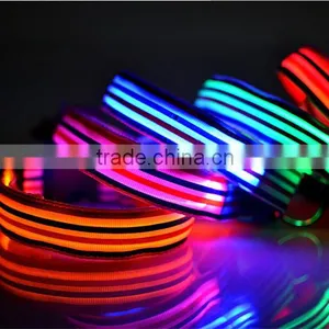 Sailor Stripe LED Luminous Pet Dog Collar 3 Size for Large and Small Dogs Puppy LED Flashing Collar Safety Night thumbnail-2