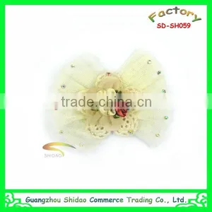 Flower Lace Chiffon Trimming Accessory High Decoration Wedding Bridal Chiffon Flower Hair Accessories Decoration thumbnail-4