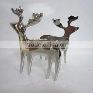 Metal Holiday Ornaments Decorations Christmas Decor Candle Holder Reindeers Tea Light Candle Holder thumbnail-1