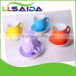 Hot Sell Porcelain Coffee Cup and Saucer Set in Different Colors thumbnail-2