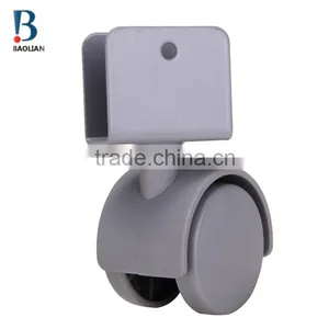 2015 Discount Durable 1.5 Inches Grey Nylon U Plate Swivel Twin Plastic Casters for Wardrobe thumbnail-3