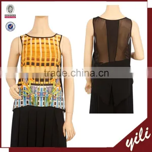 2016 Summer Fashion Women Blouse Casual Elegant Sleeveless Blouse Fashion thumbnail-1