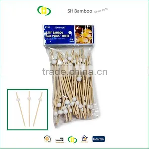 4.75" WHITE BAMBOO BALL PICKS thumbnail-1