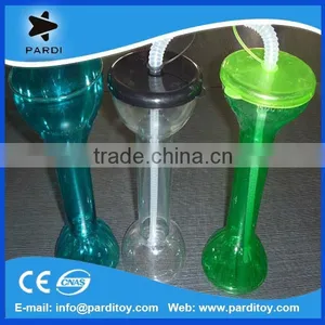 High Quality Factory Supply Plastic Yard Glass With Straw and Lid thumbnail-1