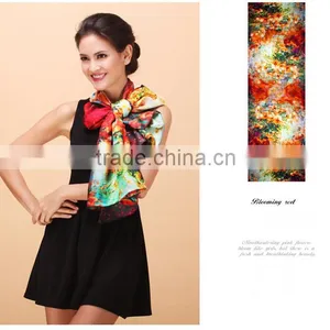 Wholesale Beauty Spring Autumn 12mm TWILL Long Silk Scarf/ Silk Scarves / Kerchief /headband/hijab thumbnail-4