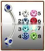 Diamond Eyebrow Ring ,body Piercing Jewelry thumbnail-1