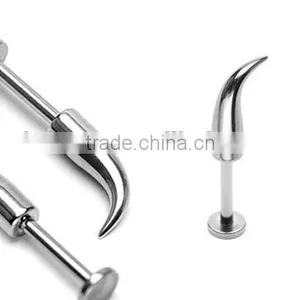 316L Steel Spike Claw Labret Barbell thumbnail-1