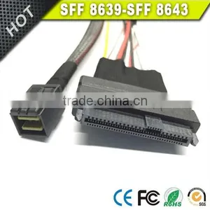1m Mini SAS SFF-8639 68P to SFF-8643 36P Straight Cable thumbnail-3