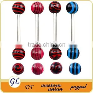 TR01088 Colorful Piercing Tongue Barbell , Arcylic Tongue Piercing Ball thumbnail-5