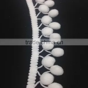Fashion Pompon White Pom Poms Fringe Sewing Pom Pom Trimming thumbnail-1