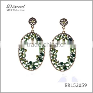Wholesale Jewelry New Designs Ladies/Women's Ethnic Resin Earrings Oval Piercing Gold/Silver Plating Dangle Earrings thumbnail-4