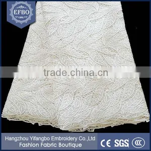 Simple Design Style Guipure Lace Fabric / Purple Color UK Embroidery Lace Fabric For Wedding Dress thumbnail-5