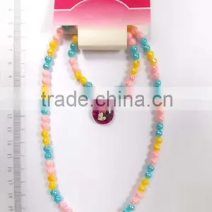Lovely Children Multicolor Beaded Necklace Bracelet Set With Cartoon Images Pendant thumbnail-4