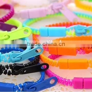 Trendy Rainbow Color Zipper Bracelet Fluorescent Neon Bracelet thumbnail-2