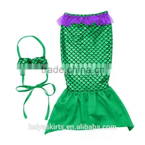 Green Scale Print Mermaid Tails for Girls thumbnail-1