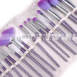 Hot!!100% High Quality 16 Pcs Professional Purple Makeup Brushes Set Tool Make Up Wood Tools Case Cosmetic Brush thumbnail-2