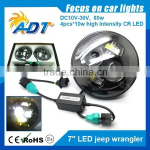 Aluminum Alloy 80W High Lumen LED Headlamps for Jeep Wrangler JK, TJ, CJ thumbnail-1
