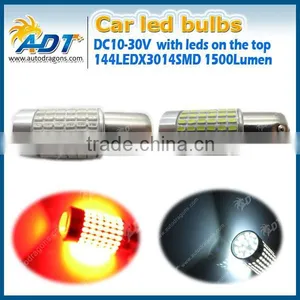 1156 144W Car Smd Led Bulb 3014 Smd Ba15s Car Led Bulb With Lens Super White thumbnail-4