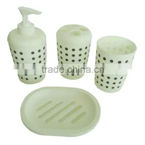 Eco-Friendly Feature and Plastic pp Bathroom Set With Plastic Soap Dispenser thumbnail-5