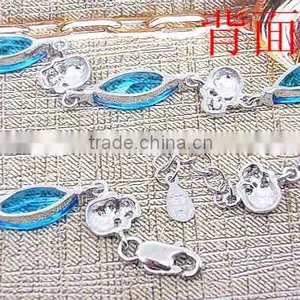 Austrian Crystal Skull Bracelet, Skull Bracelet Jewelry Wholesale, 925 Silver Bracelet Skull thumbnail-3