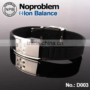 Noproblem D003 Vintage Jewelry Sport Man Silicone Magnetic Titanium Bracelet thumbnail-1