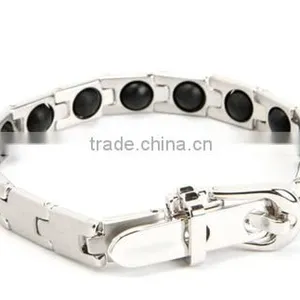 Noproblem P020 Magnetic Bead Titanium Sports Men Stainless Steel Bracelets thumbnail-1