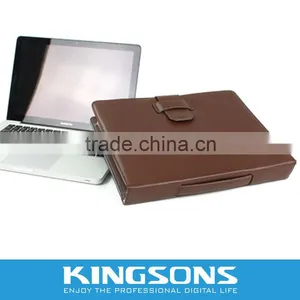 10.6" Radiation--proof Notebook Leather Laptop Stand Bag thumbnail-1