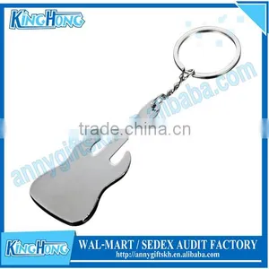 Customized Promotional High End Custom Shaped Metal Guitar Keychain thumbnail-1