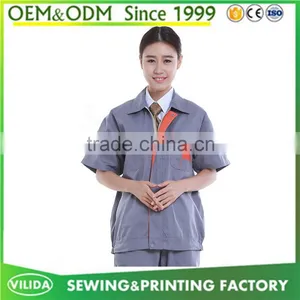 Hot Selling 100% Polyester Short Sleeves Durable Construction Worker Uniform thumbnail-3