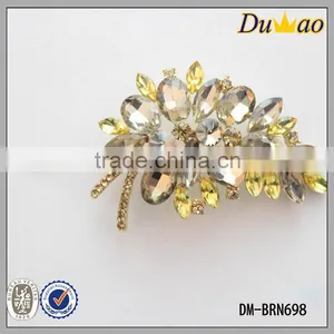 New Leaf Glass Brooch Metal Brooch for Women thumbnail-4