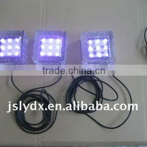 LED Solar Ice Glass Brick LightRGB With Remote-controller(10*10*5cm 3 Pieces per Set)) thumbnail-1